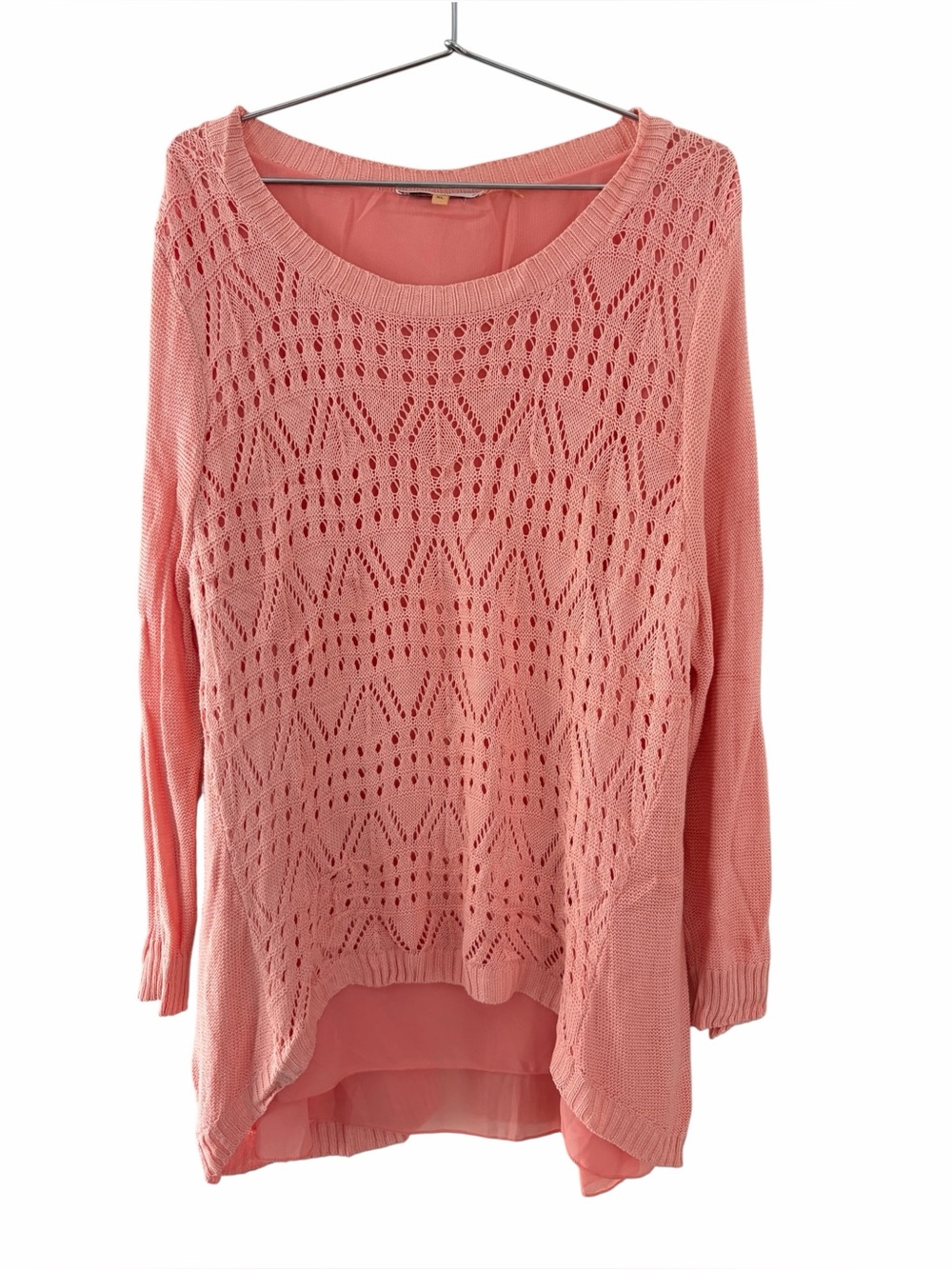 Sioni Women’s Coral Open-Knit Layered Sweater